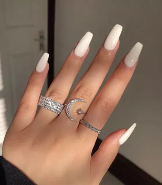 Phantom jewels Moon Crescent Ring Silver