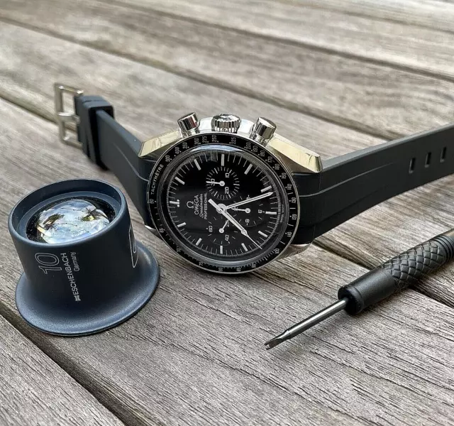 MoonSwatch strap, bracelet luxe Gris 20mm | Pour MoonSwatch & Omega Speedmaster 3