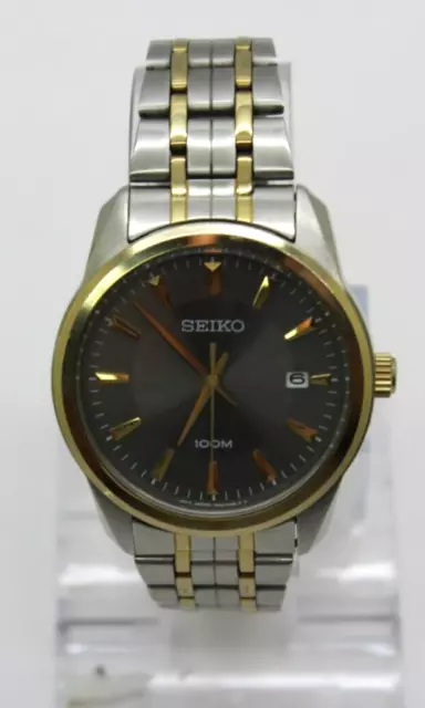 Seiko Men's Essentials Quartz 100m Two Tone Stainless Steel Watch SUR356