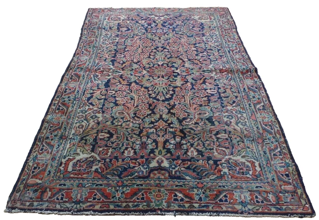 Large CARPET RUG HAND MADE Vintage  Antique PERSAIN c1880 6ft 10" x 4ft 3"