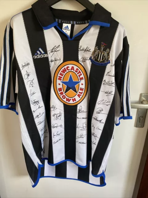 Newcastle United Very Rare Shirt Brown Ale Printed Signatures Collectible Unworn