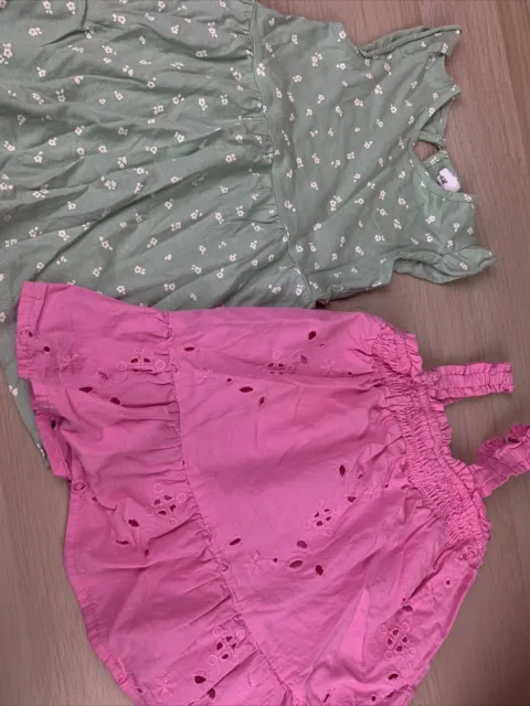 Baby Girl Dress Bundle 9-12 Months Primark H&M Pink Green Floral