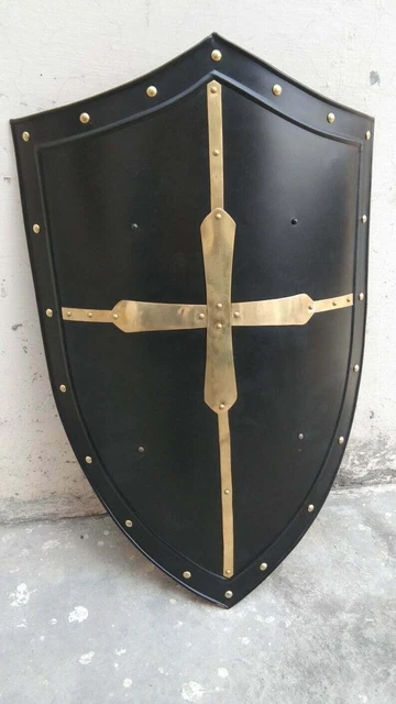 Medieval Battle Armor Shield Hand Forged Gothic Layered Steel Cross Shield, VN26