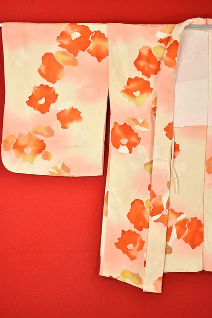 Vintage Japanese Kimono Silk Antique BORO HAORI Kusakizome Dyed/A032/580 3