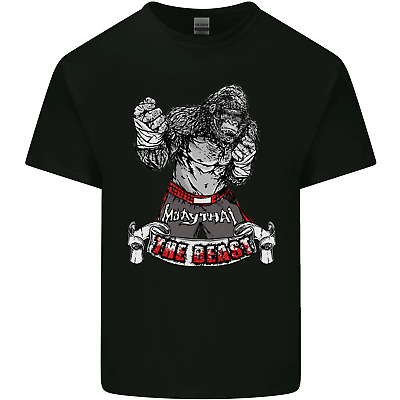 Muay Thai The Beast MMA Mixed Martial Arts Mens Cotton T-Shirt Tee Top