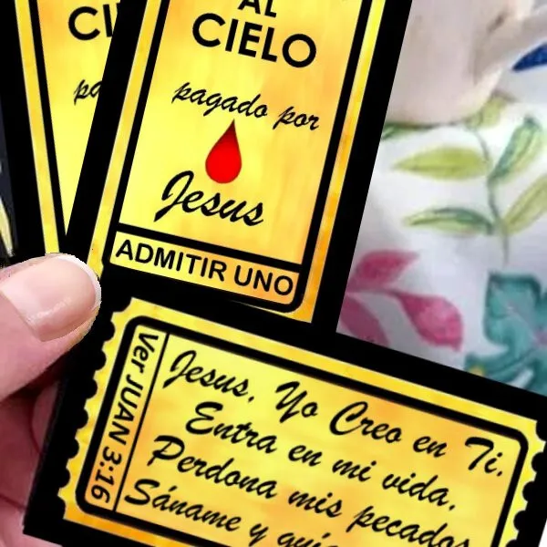100 (CINCUENTA) ESPANOL Boleto Al Cielo 2-caras tarjeta de oración $3. ...
