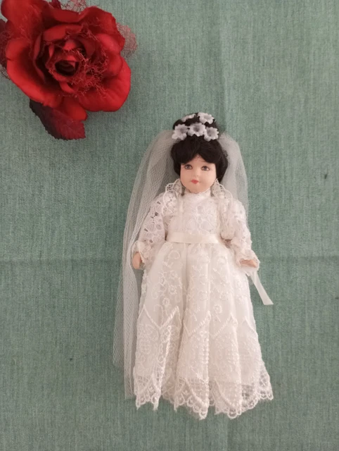 Petite Poupée Ancienne En Céramique - Articulée - Marionnette - Occasion
