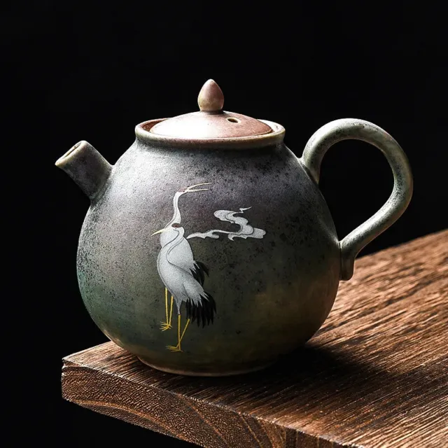 Fairy Crane Kiln Change Teapot Household Ceramic Japanese Handmade Retro Tea