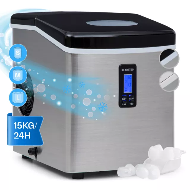 Top Eiswürfel Maschine Gastro Eiswürfel Zubereiter Icemaker Schwarz 13KG/Tag