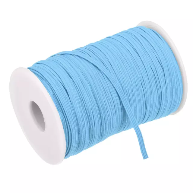 Plano Elástico Banda para Coser 3mm x 100M Lago Azul Trenzado Cordón Rollo