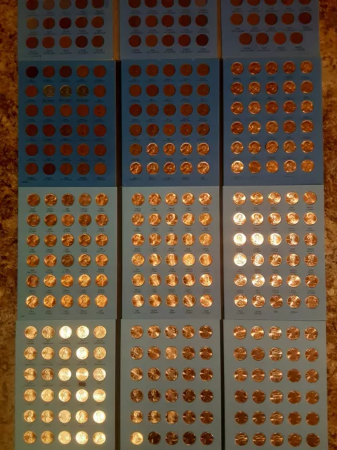 lincoln penny set collection 1909 vdb-2022 p d s wheat cent includes bu memorial