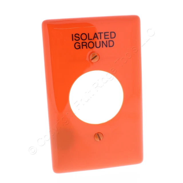 Hubbell Isolated Ground Orange 1.60" Nylon Receptacle Wallplate Cover NP720IG