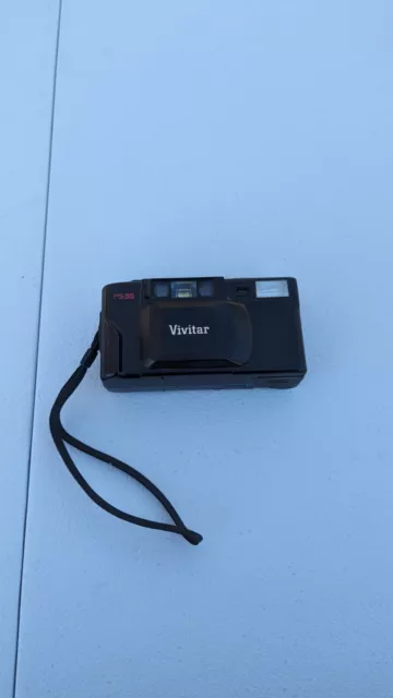 Vivitar PS 35 Auto Focus 35mm Film Camera Black Untested