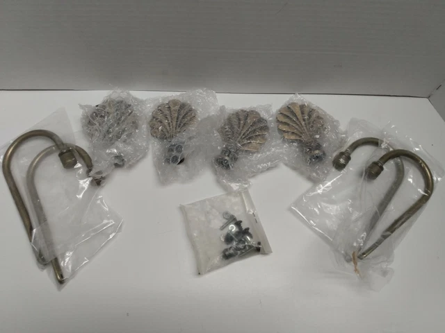 (4) Brass Curtain Ends And Tie Backs,New