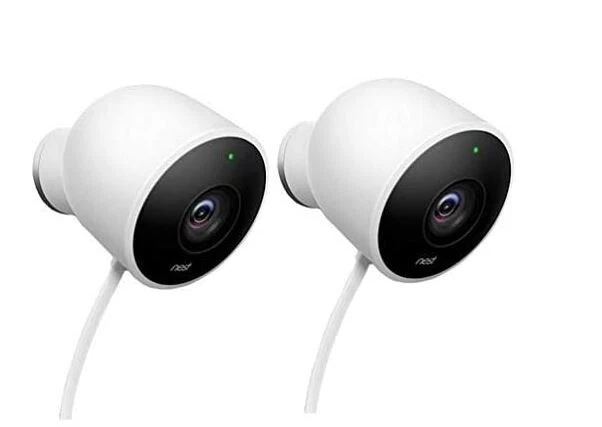 Used Working Nest Cam Outdoor Smart Security Camera (2 Pack) Nc2400Es