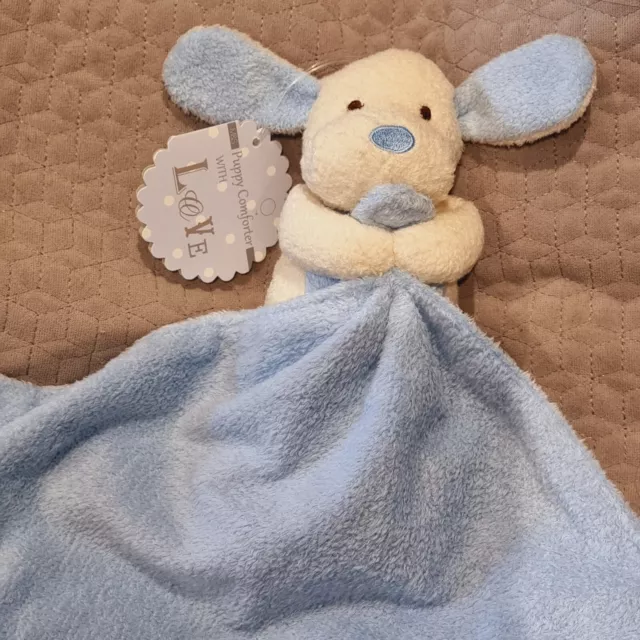 New Marks and Spencer puppy dog comforter soother soft toy blankie M&S Doudou