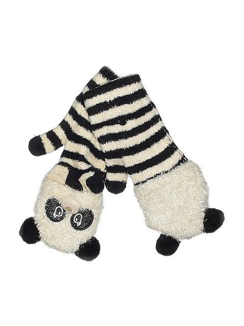 Justice Girls Black Mittens One Size