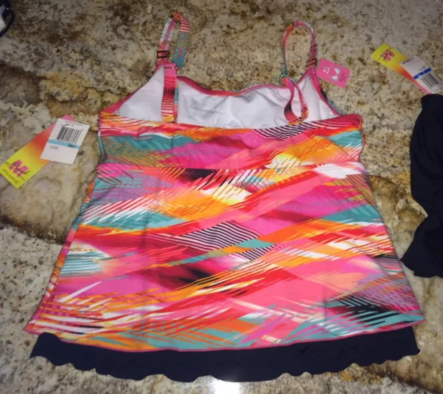 MAIDENFORM BEACH In A Flash 2 pc Skirtini Swimsuit NEW Womens 38C Top XL Bottoms 3