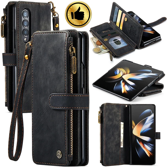Pour Samsung Galaxy Z Fold4 Fold3 5G Coque Etui Portefeuille en Cuir Avec sangle
