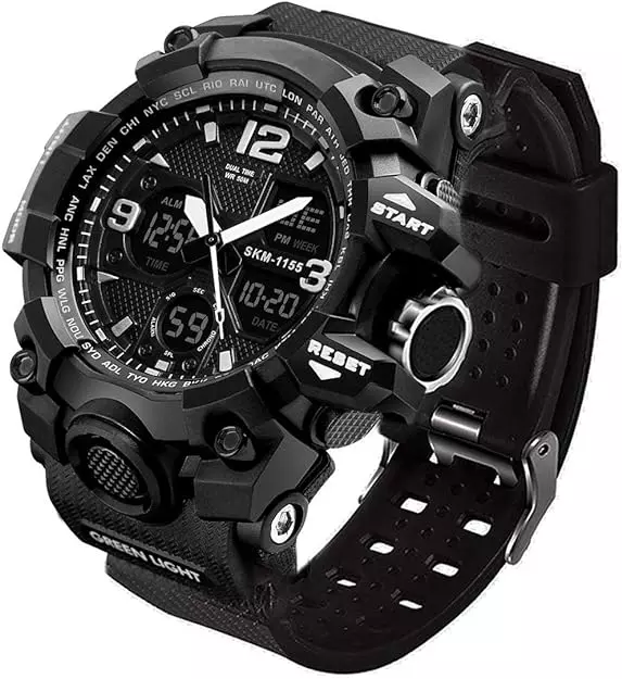 Reloj Deportivo Impermeable para Hombres Reloj de Pulsera Militar Digital LED