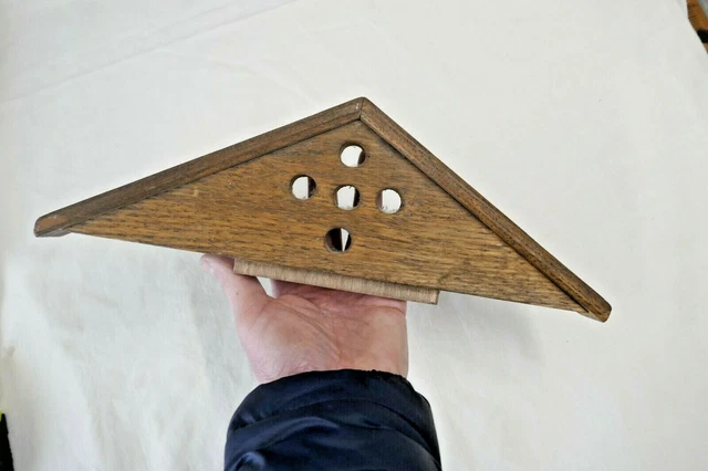 Antique Stained Oak Wooden Pediment Clock mirror Furniture 1900s Repurpose ?
