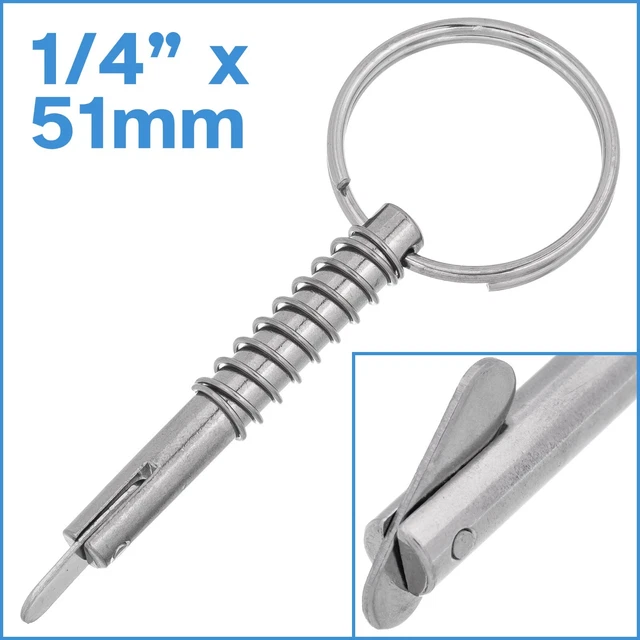 1/4& X 40MM Spring Loaded Quick Release Clevis Pin 316 Stainless Steel