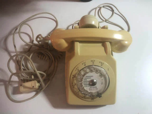 Téléphone Vintage Socotel S63 à Cadran - Blanc/Ivoire - Fabriqué En France