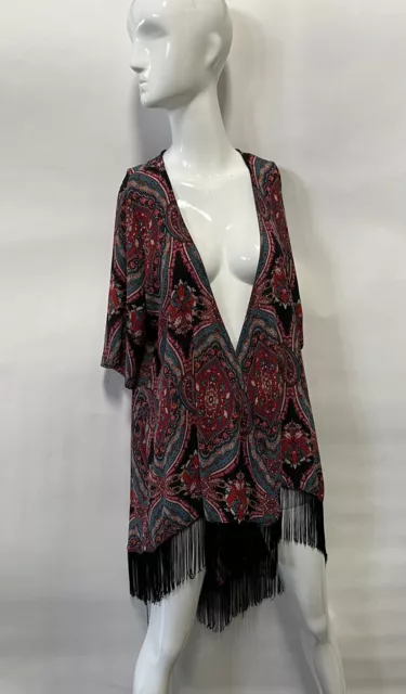 Design Lab Womens Paisley Kimono Blouse ~ Size XS Extra Small 3