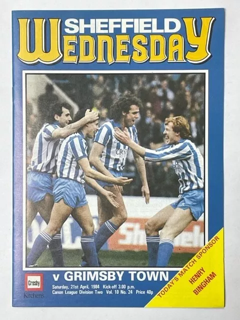 1983/84 Sheffield Wednesday V Grimsby Town 21-04-1984 Division 2