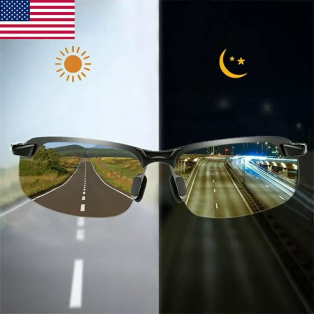 Men Photochromic Polarized Sunglasses Transition Lens Driving UV400 Glasses USA