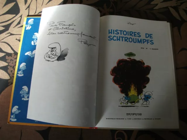 Peyo Les Schtroumpfs N°8 Histoires De Dupuis Eo Dedicace Grand Schtroumpf