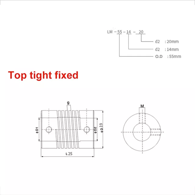 D25L30 Coupler Clamping Flexible Shaft Couplings CNC Winding Encoder 3D Printer