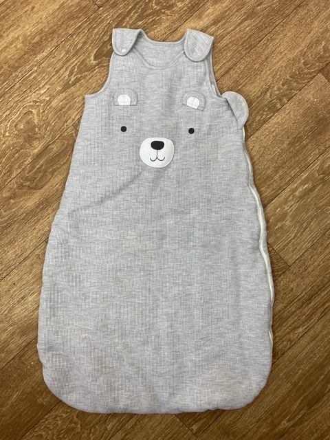 Nuez moscada bebé niños niñas oso gris gofre 2,5 tog saco de dormir Reino Unido 6-12 meses