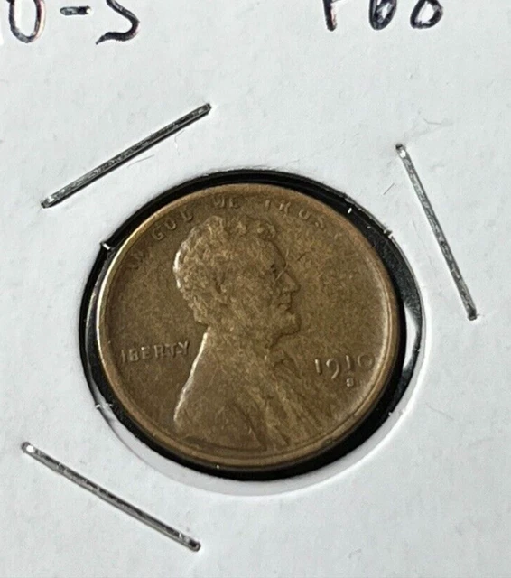 1910-S Lincoln Wheat Cent Penny (VF - Very Fine) - Old U.S. Coins