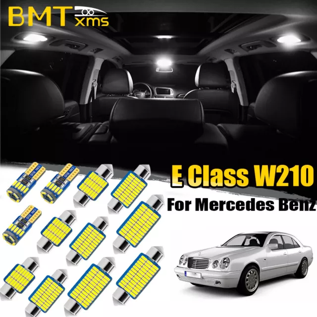 17x LED Interior Light for Mercedes Benz W210 1995-2002 + License Plate Light