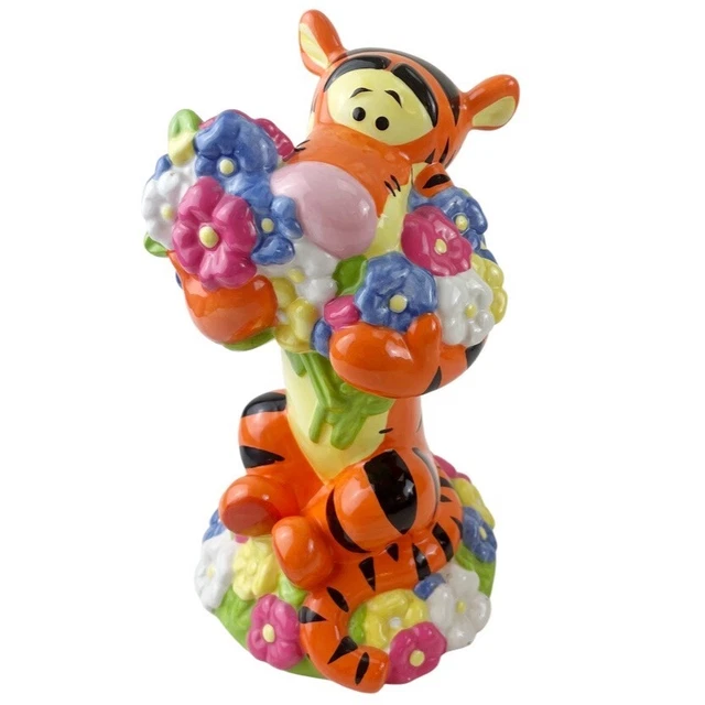 Disney Winnie the Pooh Tigger with Flowers Ceramic Coin Bank Park Lane 8.5"