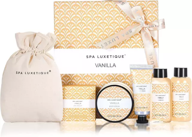 Spa Gift Set 6pcs Vanilla Bath Gifts For Women Travel Box Hand Cream Body Lotion