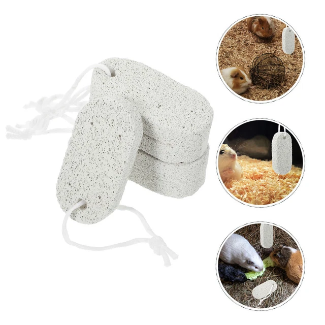 5 piezas Rocas de molienda de dientes de conejo de piedra molar volcánica de conejo Juguete Resistentes a las mordeduras