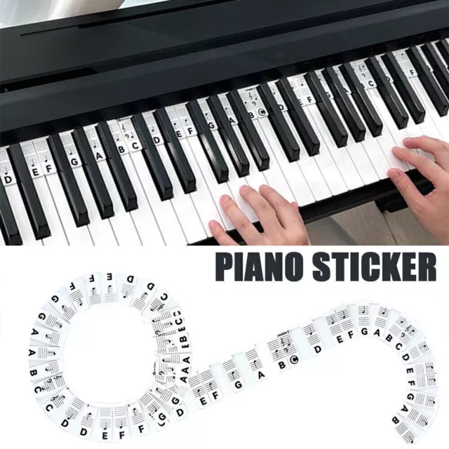 Klavier Keyboard Noten Aufkleber 88 Tasten Entfernbar Piano Sticker Silikon