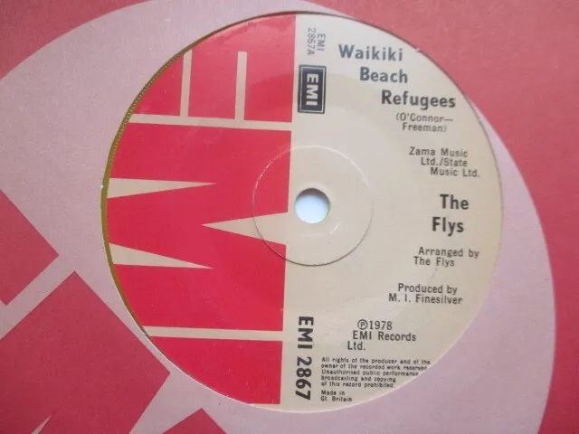 The Flys "Waikiki Beach Refugees" EMI UK 7" Single Yellow Vinyl Mint