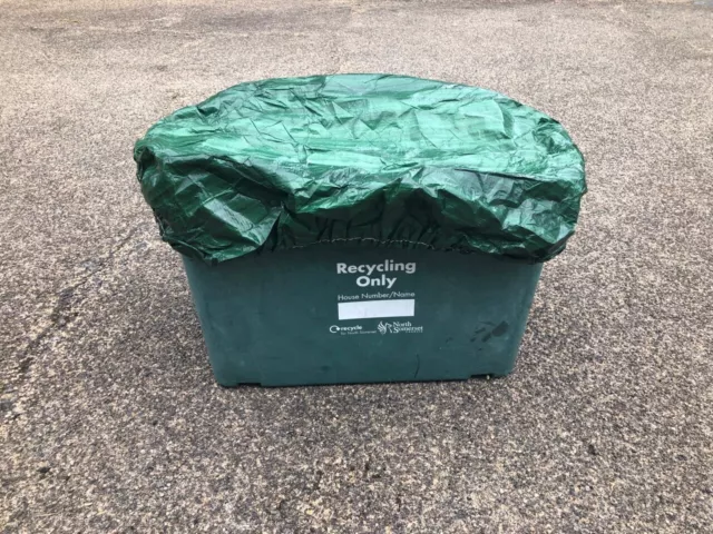 Green Waterproof Recycling Box/Bin Cover x3