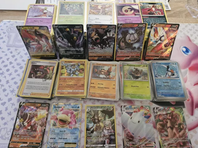 1000 Pokemon Cards Bulk Bundle Includes 10x Ultra Rare V 90x Reverse Holos/Holo