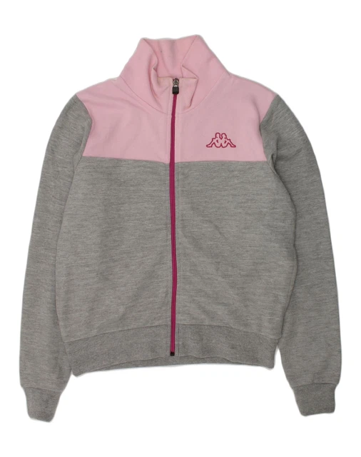 KAPPA Girls Tracksuit Top Jacket 13-14 Years Grey Colourblock Polyester AK41