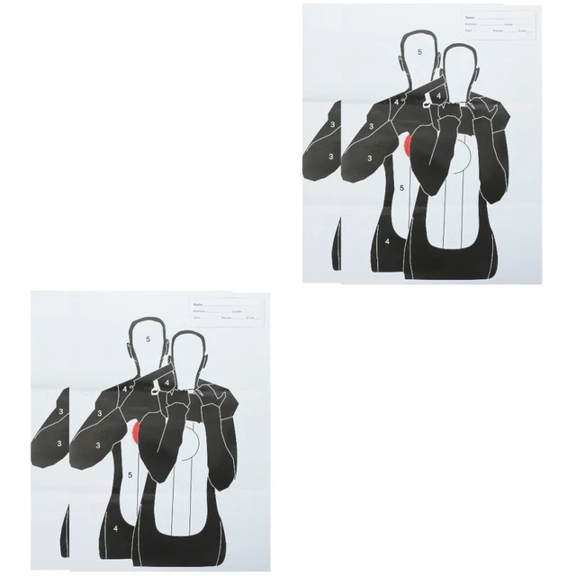 4 Sheets  of Practical Clearly Printed Premium Shooting Target for Policeman
