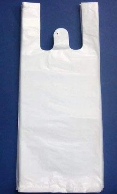 White Carry-Out Bag, 1 pack of 100 - 6" x 4" x 15"