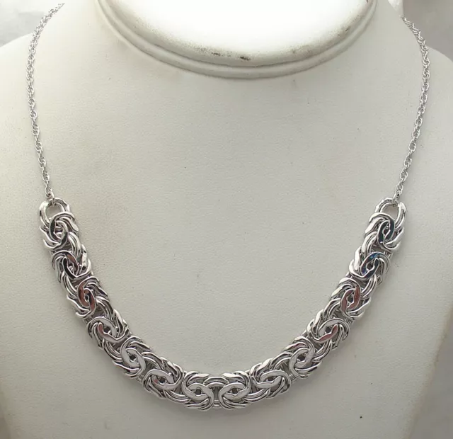 Bold Shiny Byzantine Twisted Rope Chain Necklace Anti-tarnish Real 925 Silver