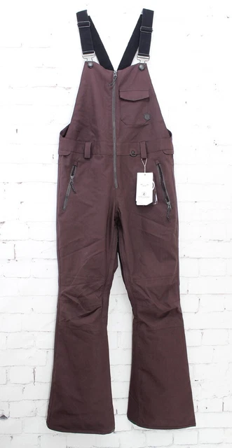 Volcom Swift Bib Overall Shell Snowboard Pants Women's Small Black Plum New