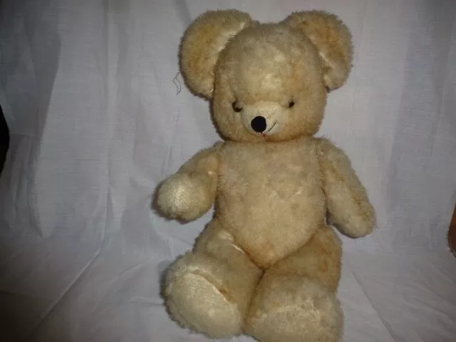 Ancien Ours Peluche Nounours  Vintage Jouet Ancien Collection Yeux Verre