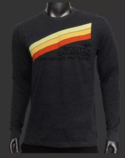 Scotty Cameron Orange Stripes Long Sleeve Heather Charcoal T Shirt Large