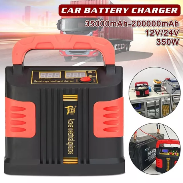 350W Car Battery Charger Pulse Repair Full Automatic Intelligent 220V 12/24V'AP